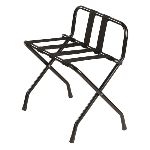 Black Powder Coat Luggage Rack with Backrest